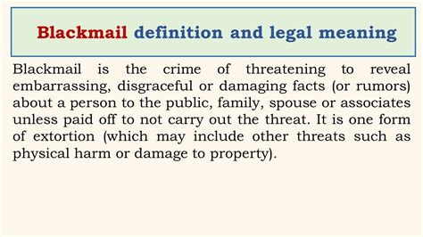 blackmail pulandit|Blackmail Definition & Meaning .